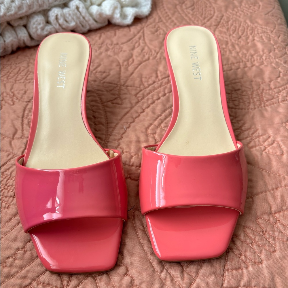 Nine West pink kitten heel sandals